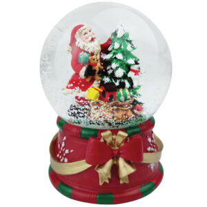 Santa Topping the Tree - 3.93" Snow Globe