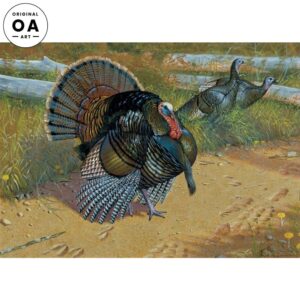 Crossing Paths—Turkeys - 13" x 18" Original Acrylic Painting