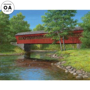 Summer Stream—Covered Bridge Art